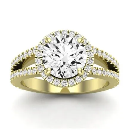 Freesia Moissanite Matching Band for Round Center (Band Only. Engagement Ring Not Included)