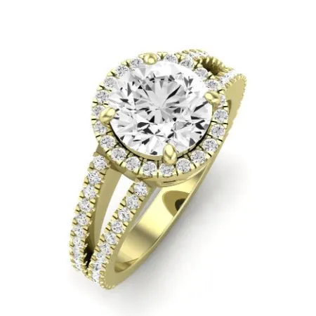 Freesia Moissanite Matching Band for Round Center (Band Only. Engagement Ring Not Included)