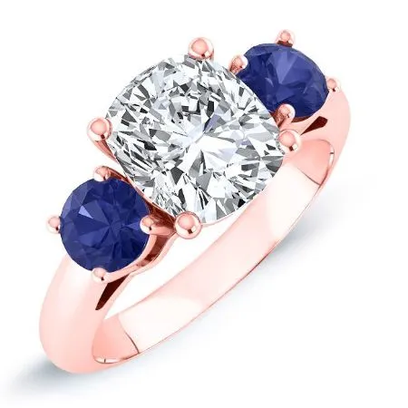 Fuschia Diamond Matching Band for Cushion Center (Band Only. Engagement Ring Not Included)