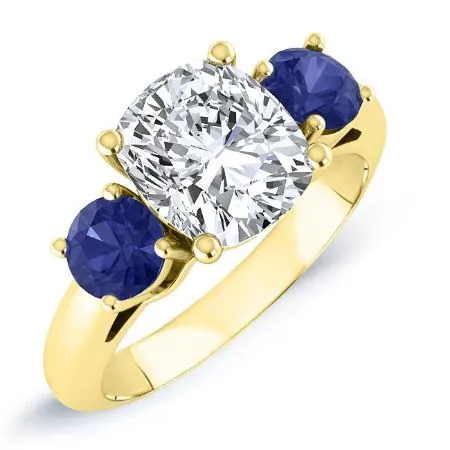 Fuschia Diamond Matching Band for Cushion Center (Band Only. Engagement Ring Not Included)