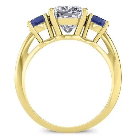 Fuschia Diamond Matching Band for Cushion Center (Band Only. Engagement Ring Not Included)
