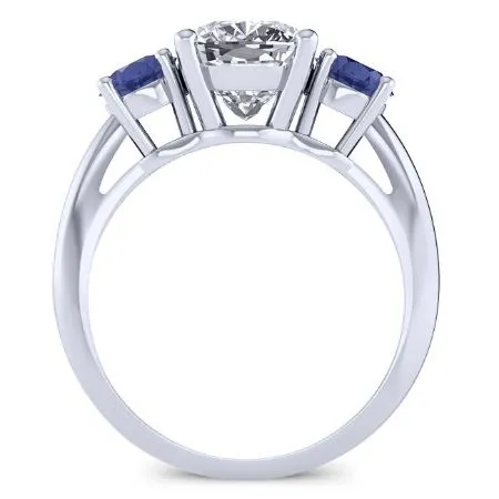 Fuschia Diamond Matching Band for Cushion Center (Band Only. Engagement Ring Not Included)