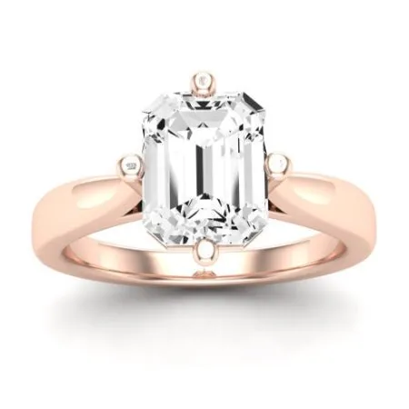 Gardenia Diamond Matching Band for Emerald Center (Band Only. Engagement Ring Not Included)
