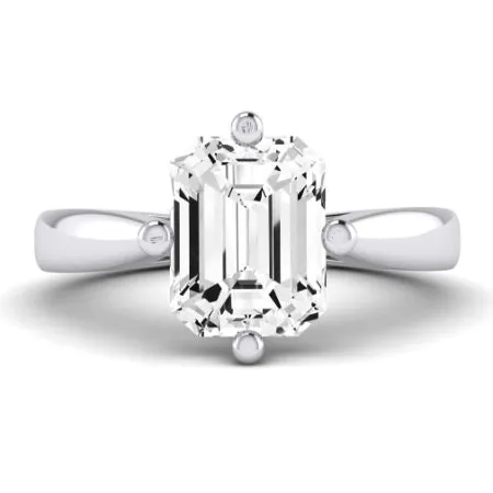 Gardenia Diamond Matching Band for Emerald Center (Band Only. Engagement Ring Not Included)