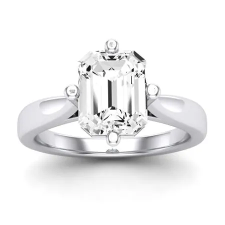 Gardenia Diamond Matching Band for Emerald Center (Band Only. Engagement Ring Not Included)