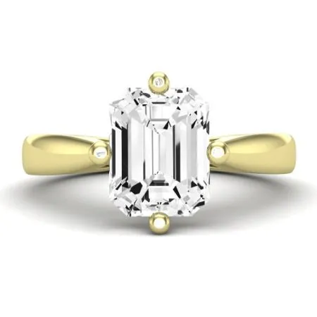Gardenia Diamond Matching Band for Emerald Center (Band Only. Engagement Ring Not Included)