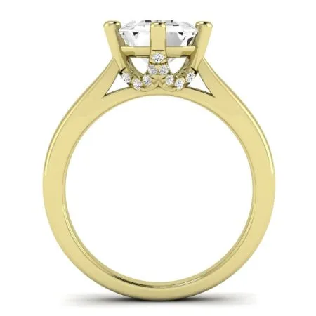 Gardenia Diamond Matching Band for Emerald Center (Band Only. Engagement Ring Not Included)