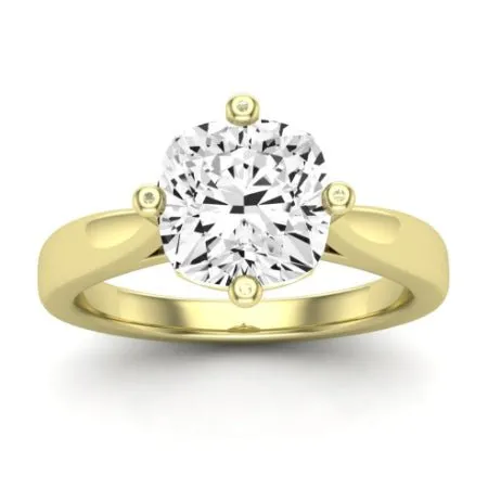 Gardenia Moissanite Matching Band for Cushion Center (Band Only. Engagement Ring Not Included)