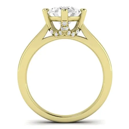 Gardenia Moissanite Matching Band for Oval Center (Band Only. Engagement Ring Not Included)