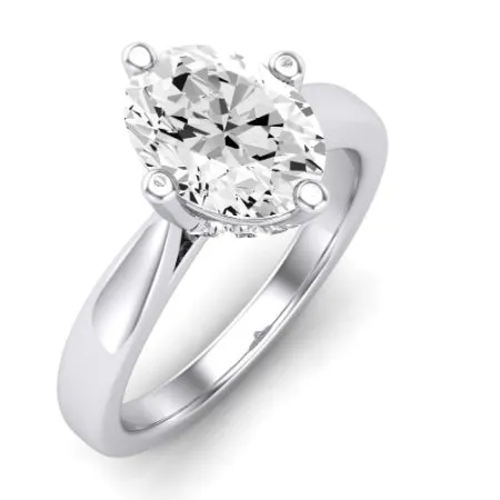 Gardenia Moissanite Matching Band for Oval Center (Band Only. Engagement Ring Not Included)