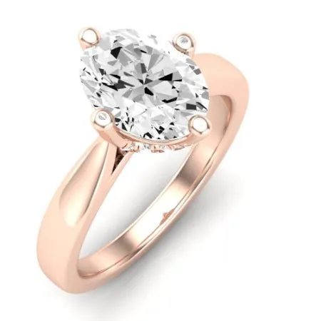 Gardenia Moissanite Matching Band for Oval Center (Band Only. Engagement Ring Not Included)