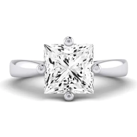 Gardenia Moissanite Matching Band for Princess Center (Band Only. Engagement Ring Not Included)