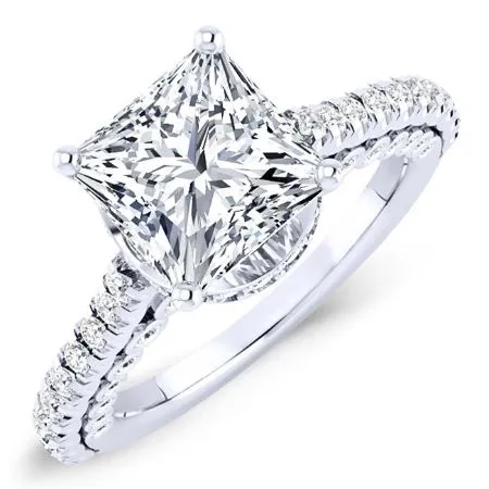 Garland Diamond Matching Band for Princess Center (Band Only. Engagement Ring Not Included)
