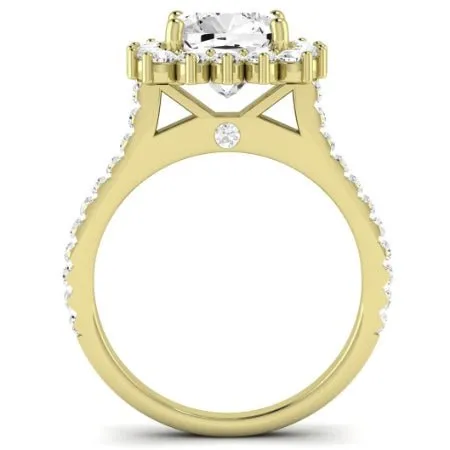 Gazania Diamond Matching Band For  With Cushion Center(Band Only. Engagement Ring Not Included)
