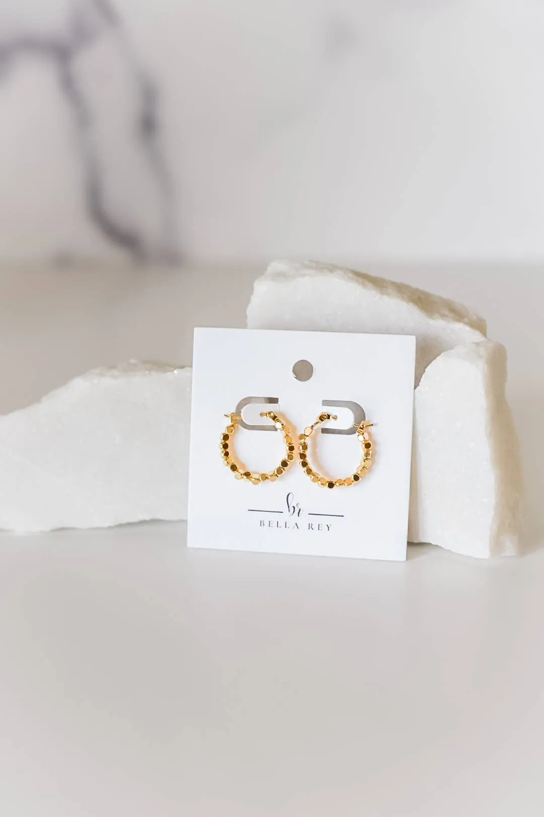Hadley 18k gold plated hoop earrings-non tarnish