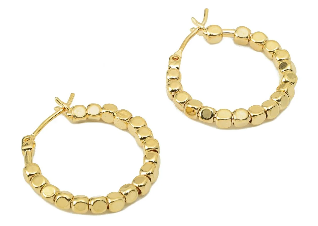 Hadley 18k gold plated hoop earrings-non tarnish