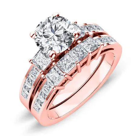 Hazel Moissanite Matching Band for Round Center (Band Only. Engagement Ring Not Included)
