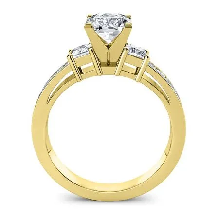 Hazel Moissanite Matching Band for Round Center (Band Only. Engagement Ring Not Included)