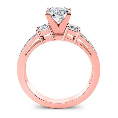 Hazel Moissanite Matching Band for Round Center (Band Only. Engagement Ring Not Included)