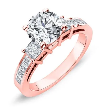 Hazel Moissanite Matching Band for Round Center (Band Only. Engagement Ring Not Included)