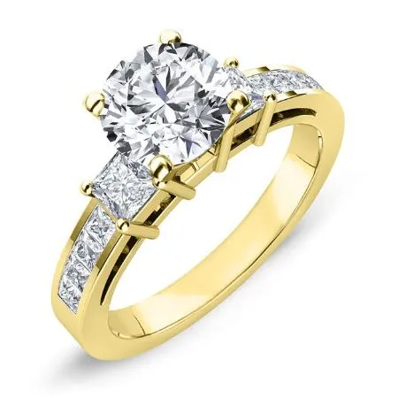 Hazel Moissanite Matching Band for Round Center (Band Only. Engagement Ring Not Included)