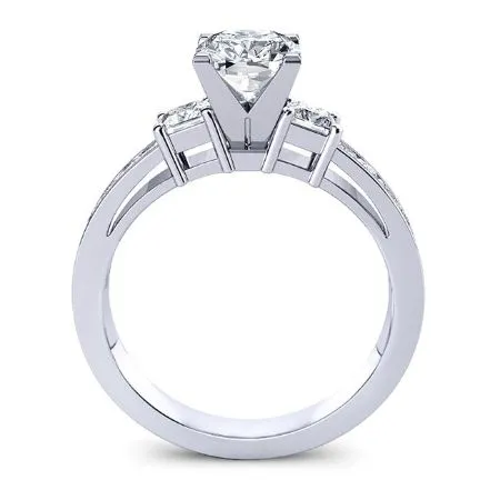 Hazel Moissanite Matching Band for Round Center (Band Only. Engagement Ring Not Included)