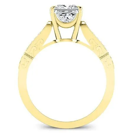 Heath Moissanite Matching Band for Princess Center (Band Only. Engagement Ring Not Included)