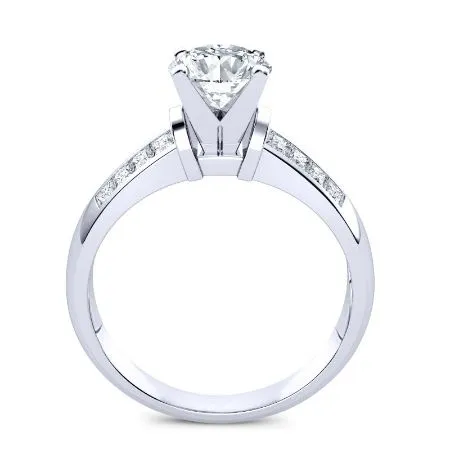 Heather Moissanite Matching Band for Round Center (Band Only. Engagement Ring Not Included)