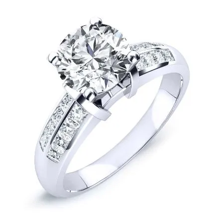Heather Moissanite Matching Band for Round Center (Band Only. Engagement Ring Not Included)