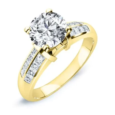 Heather Moissanite Matching Band for Round Center (Band Only. Engagement Ring Not Included)