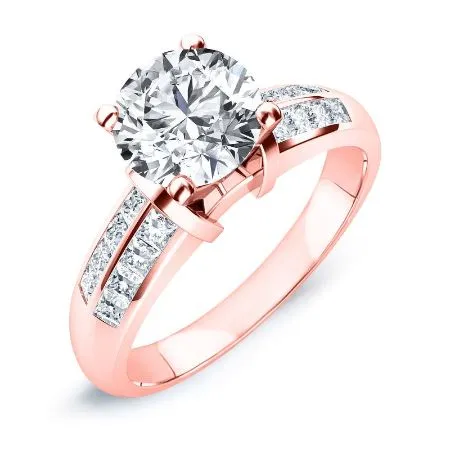 Heather Moissanite Matching Band for Round Center (Band Only. Engagement Ring Not Included)