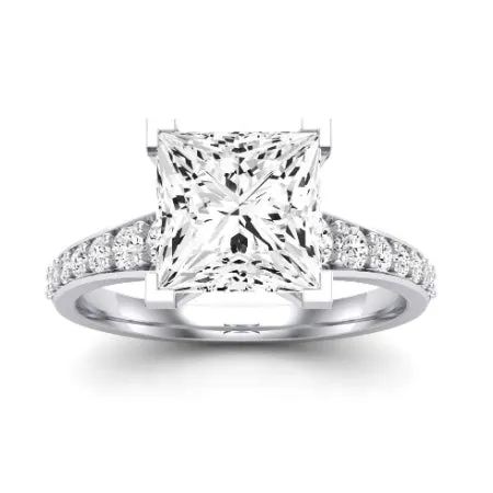 Holly Moissanite Matching Band for Princess Center (Band Only. Engagement Ring Not Included)