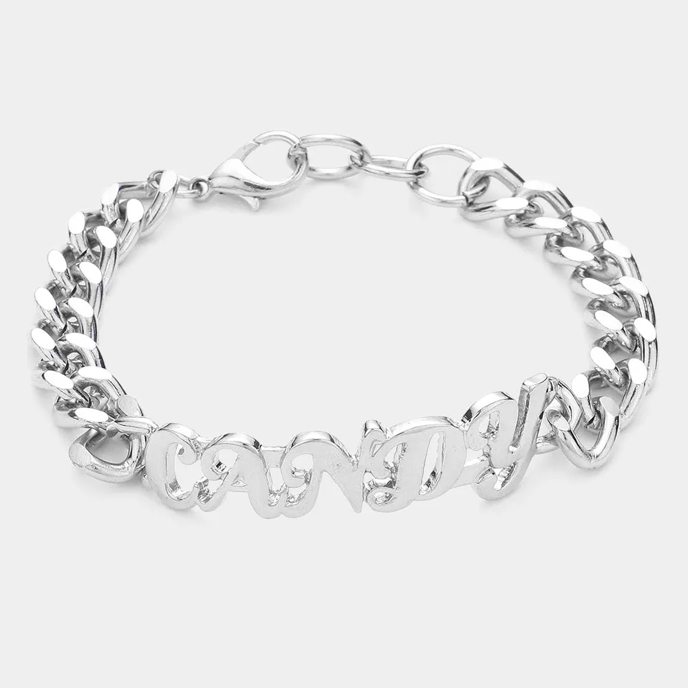 iLLASPARKZ "Candy" Nameplate Link Bracelet