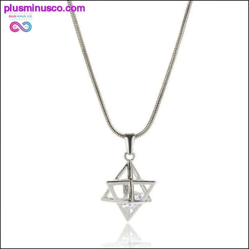 Merkaba Necklace Silver 3-D Merkabah Pendant Sacred Geometry