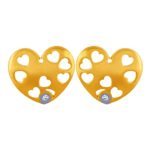Multiple Hearts With  14k Gold Earrings