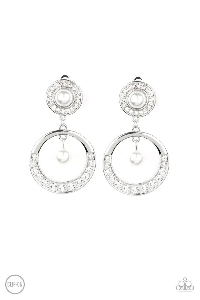 Paparazzi Earring ~ Royal Revival - White