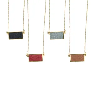 Pebble Grain Rectangle Necklace