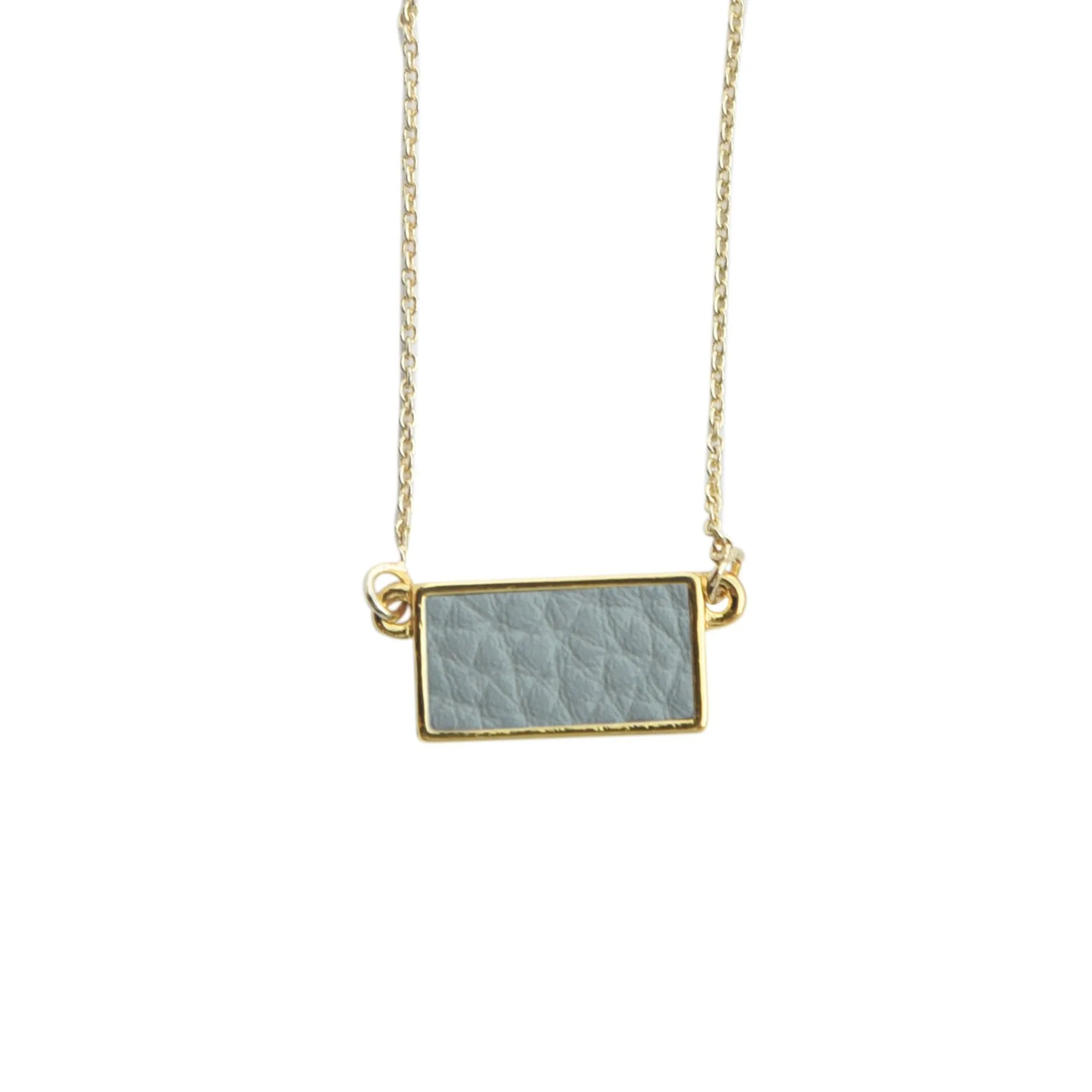 Pebble Grain Rectangle Necklace
