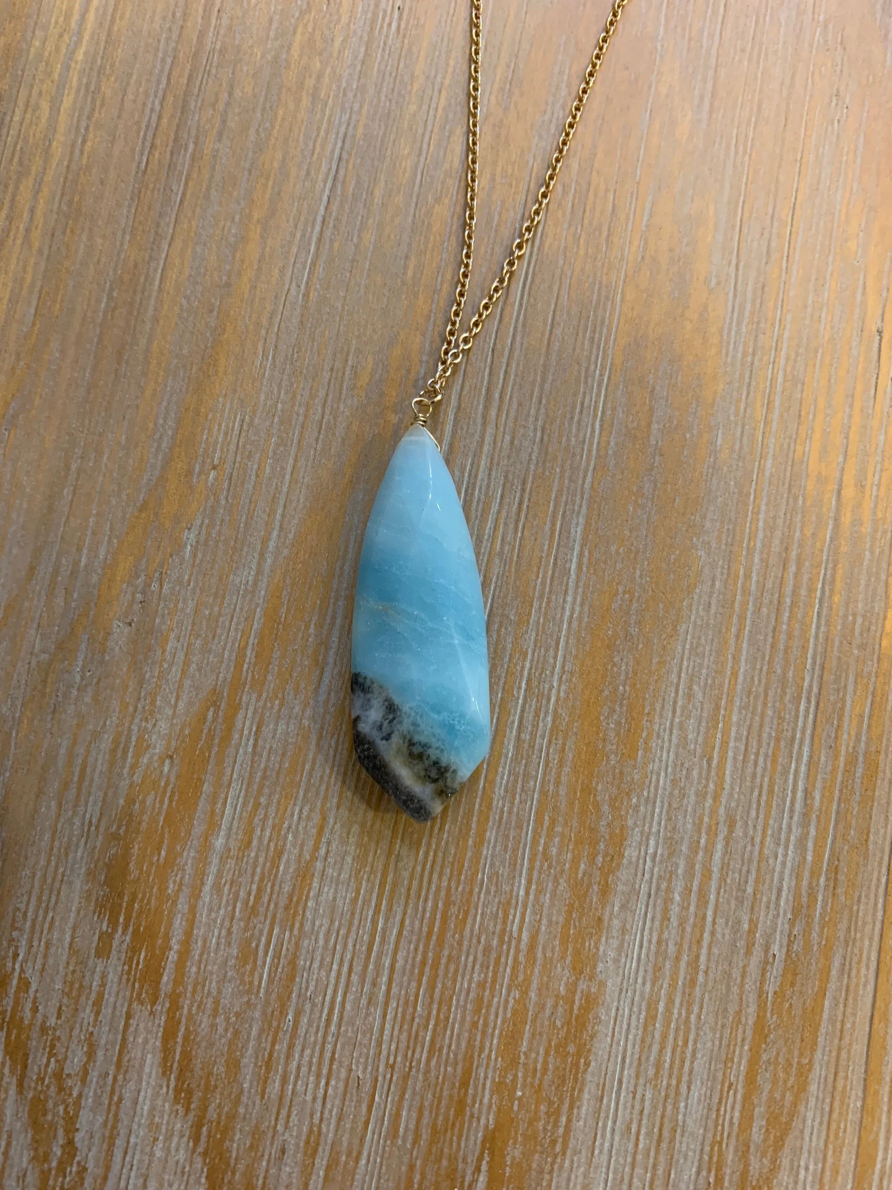 Semi Precious Pendant Stone Necklace