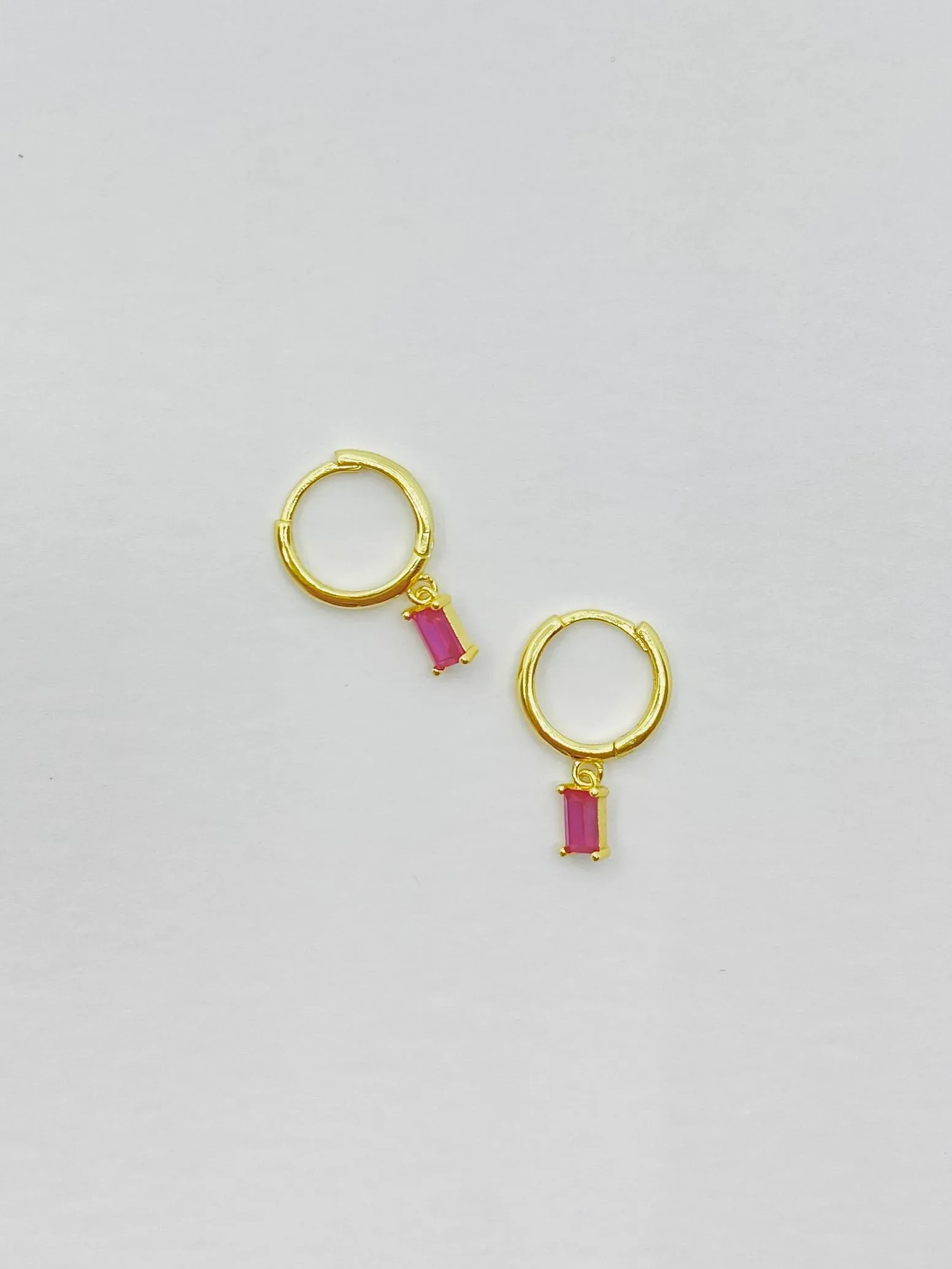 Some Rectangle Drop Earrings on Hoops 473