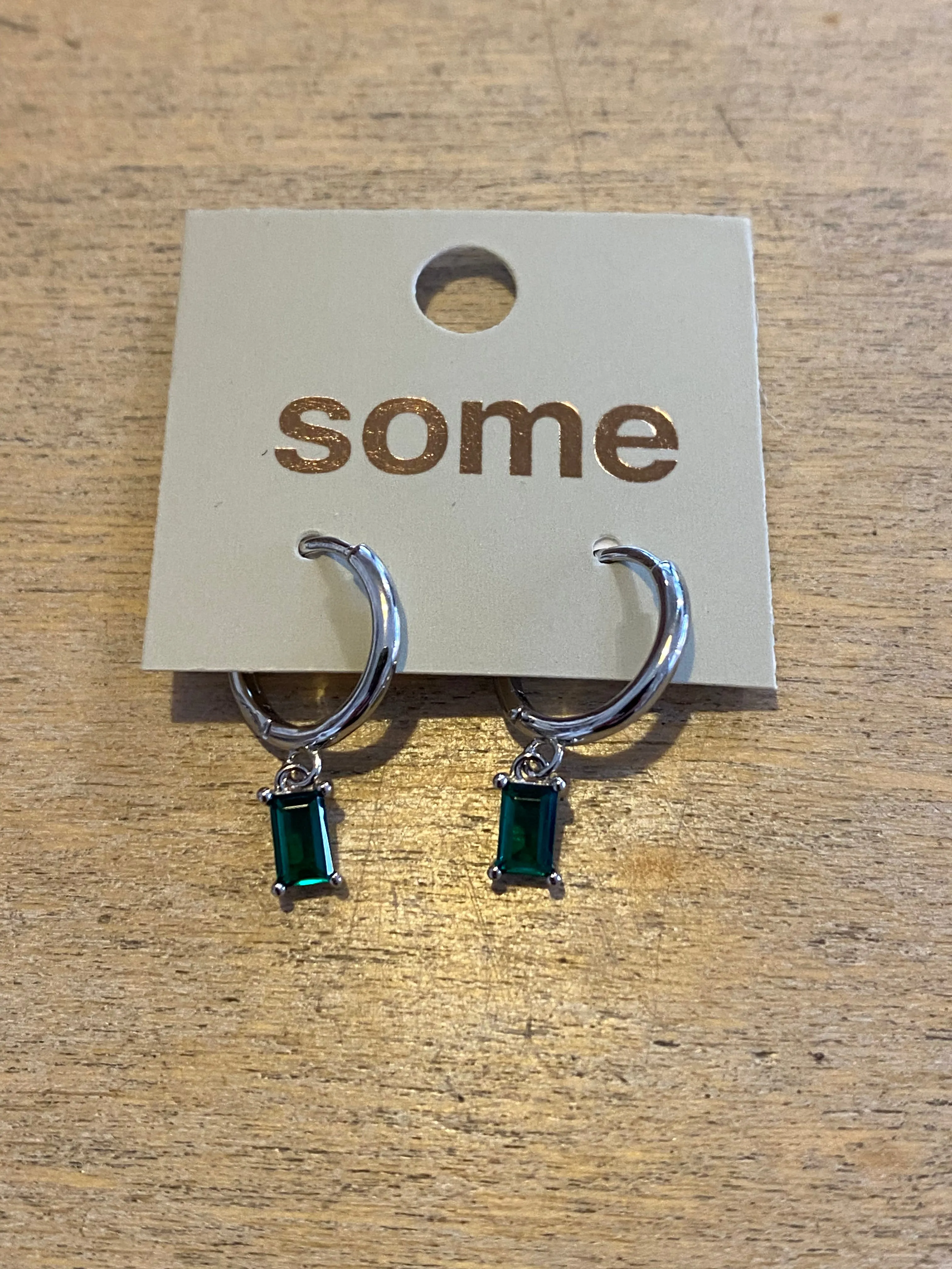 Some Rectangle Drop Earrings on Hoops 473