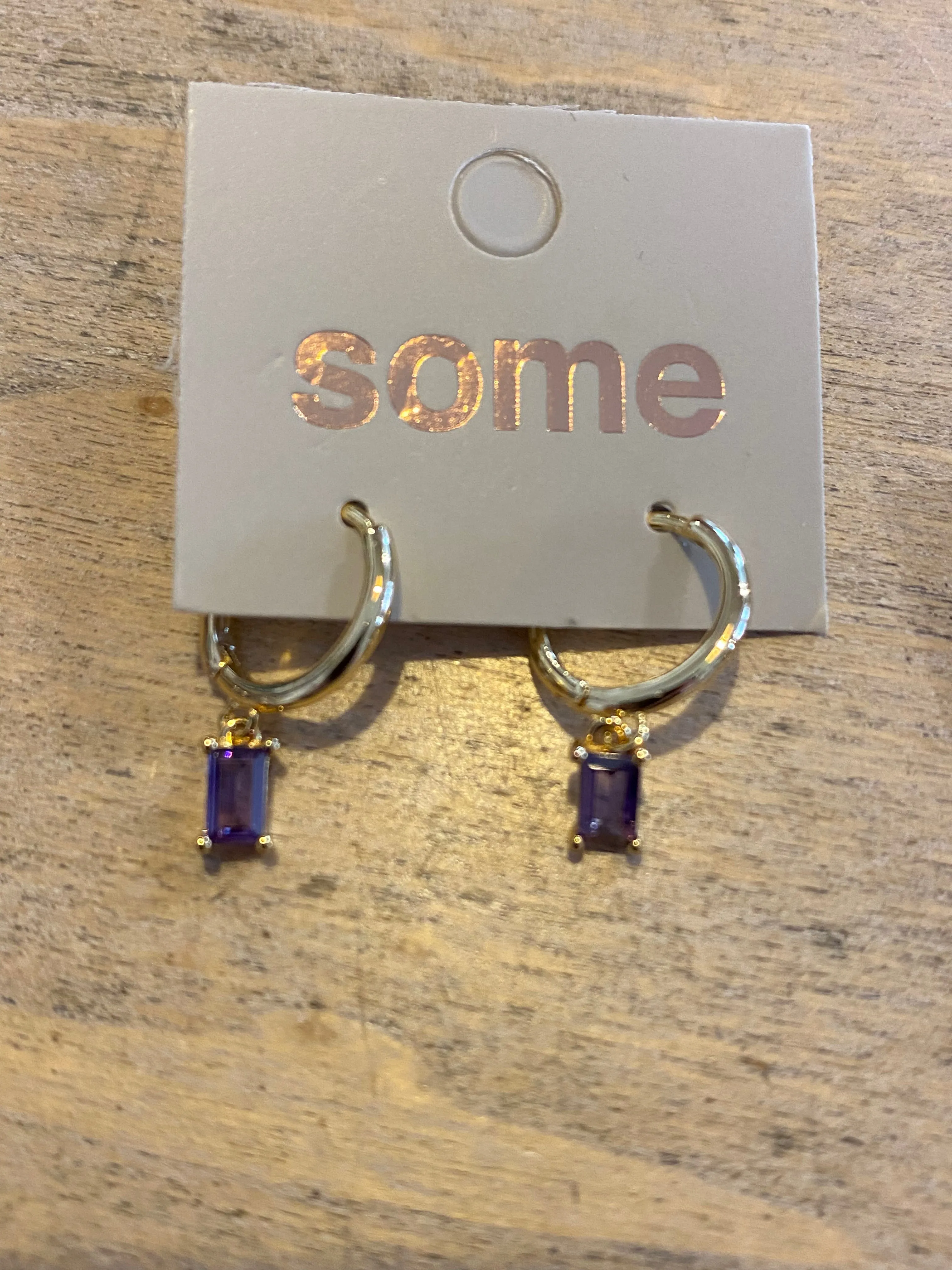 Some Rectangle Drop Earrings on Hoops 473