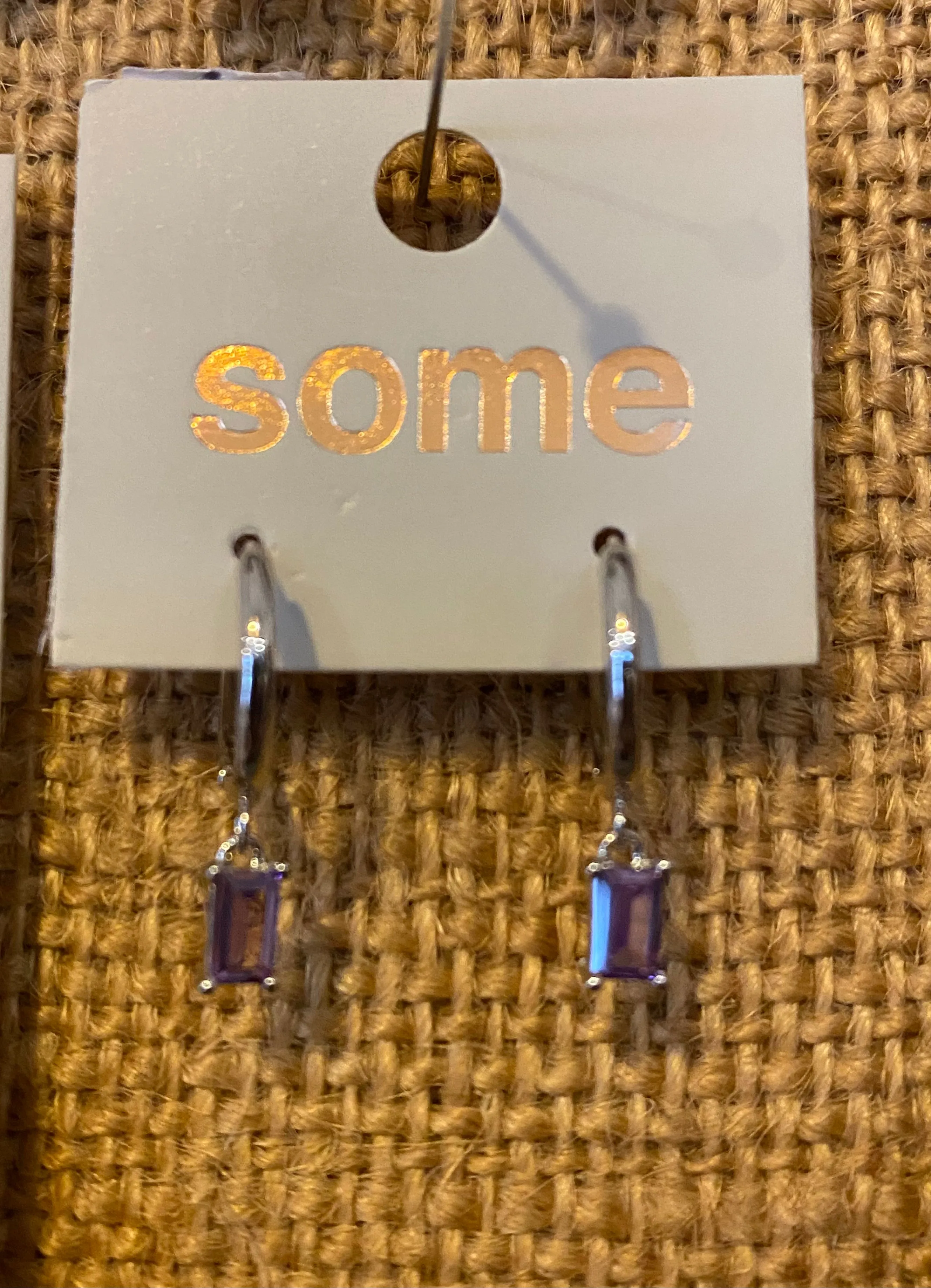 Some Rectangle Drop Earrings on Hoops 473