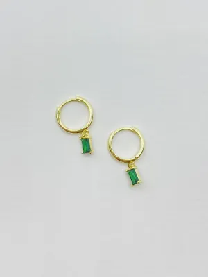 Some Rectangle Drop Earrings on Hoops 473