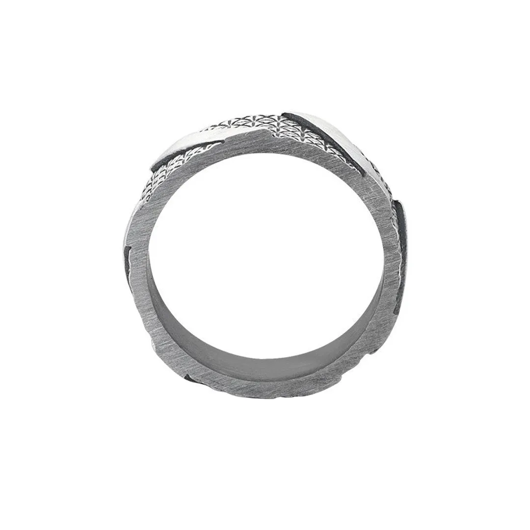 Striped Ring - Solid Silver