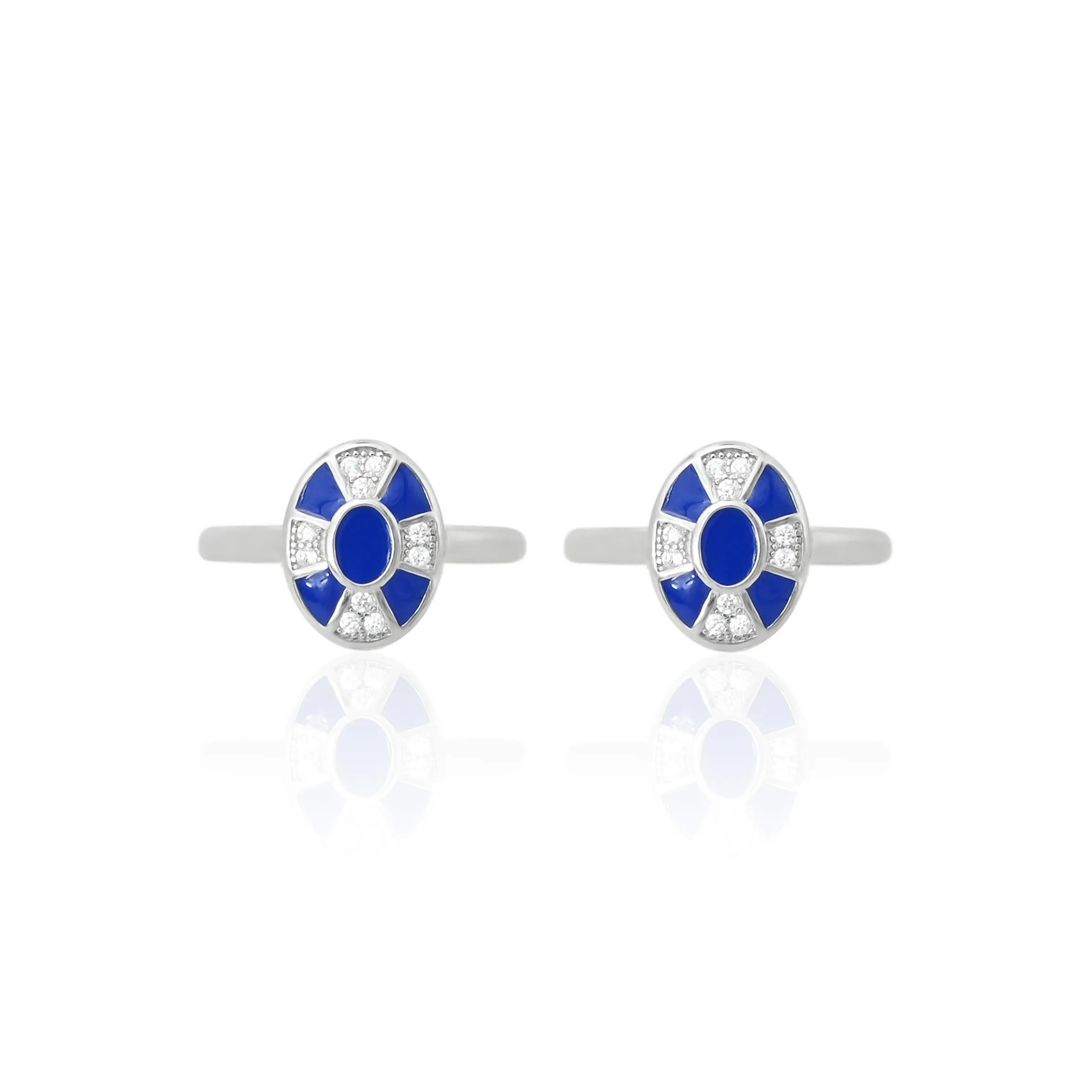 Stylish Electric Blue 925 Silver Toe Rings