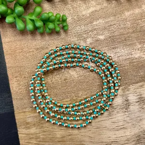 Turquoise & Gold 5 Bracelet