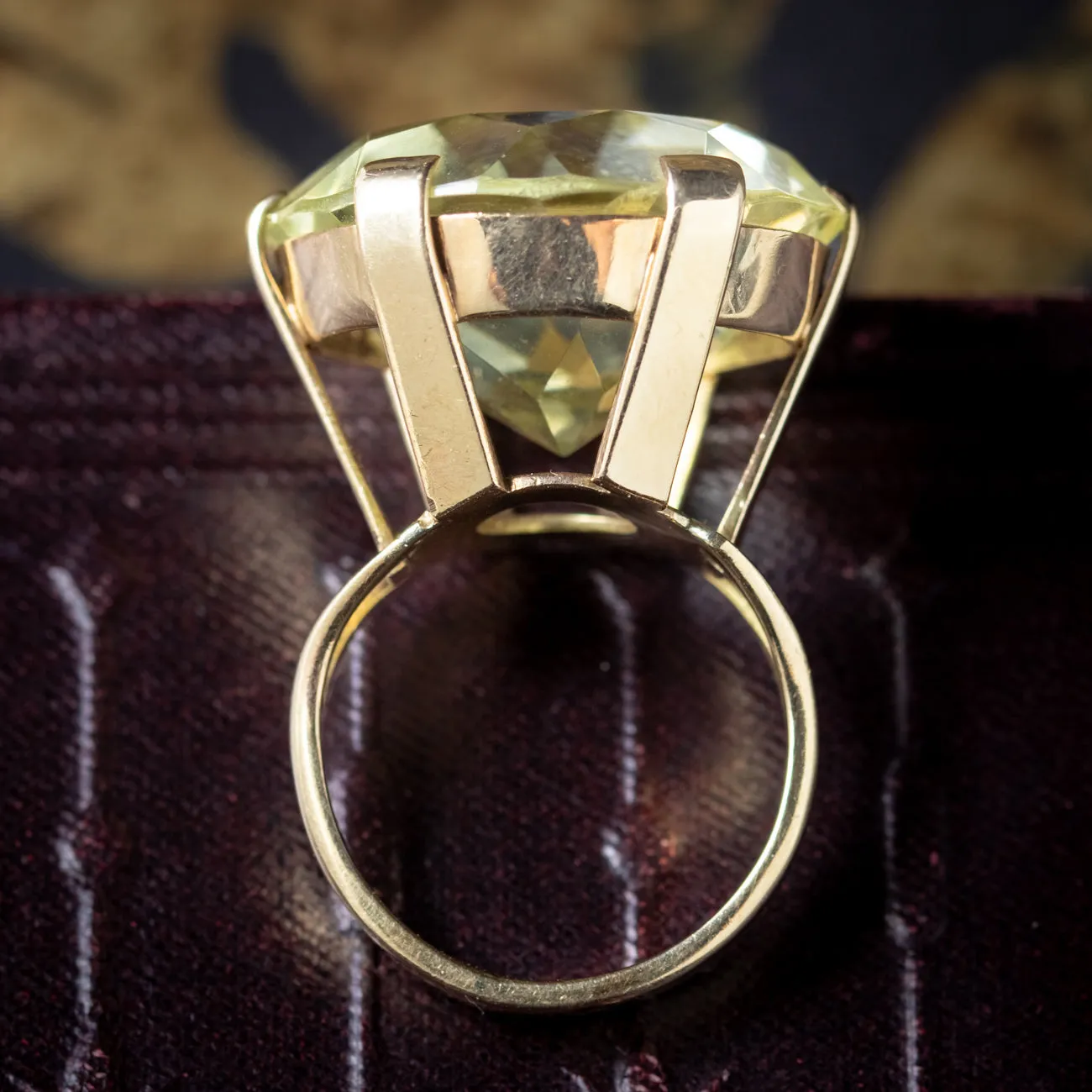 Vintage Citrine Cocktail Ring 26ct Citrine Dated 1976